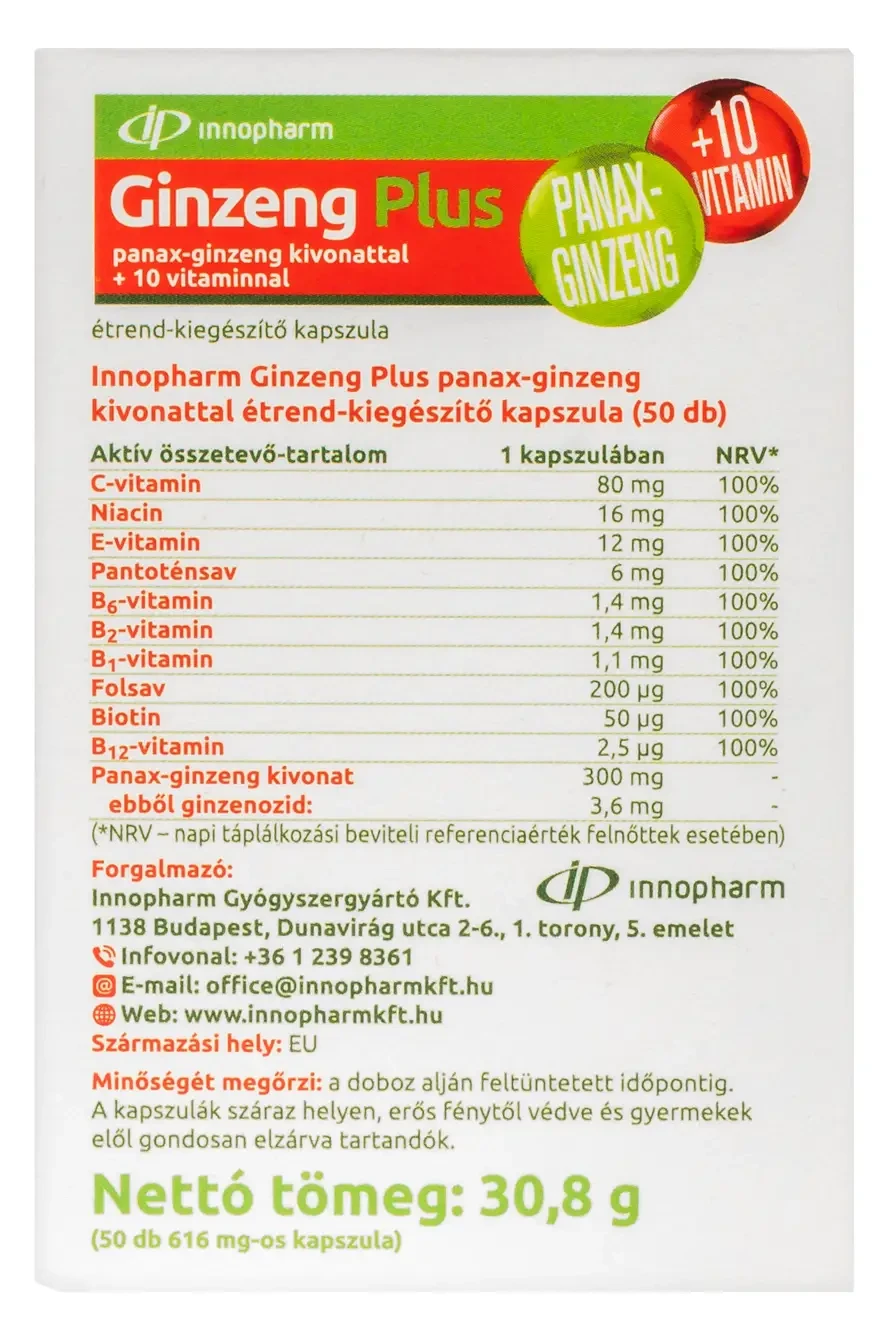 InnoPharm Ginseng Plus kapszula 50db