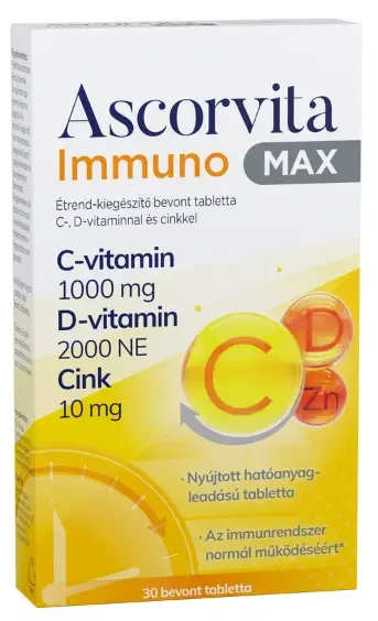 Ascorvita Immuno Max bevont tabletta 30db