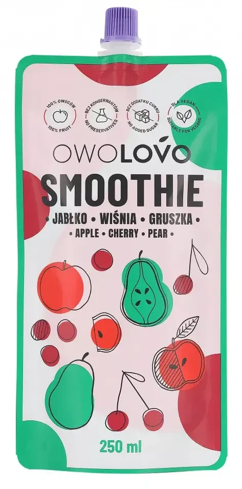OWOLOVO Alma-meggy-körte SMOOTHIE 250g