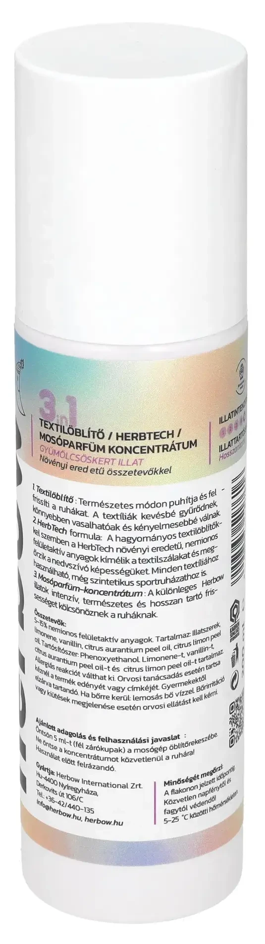 Herbow Bambino 3in1 Öblítő és kondicionáló mosóparfüm koncentrátum gyümölcsös kert málna illattal 200ml