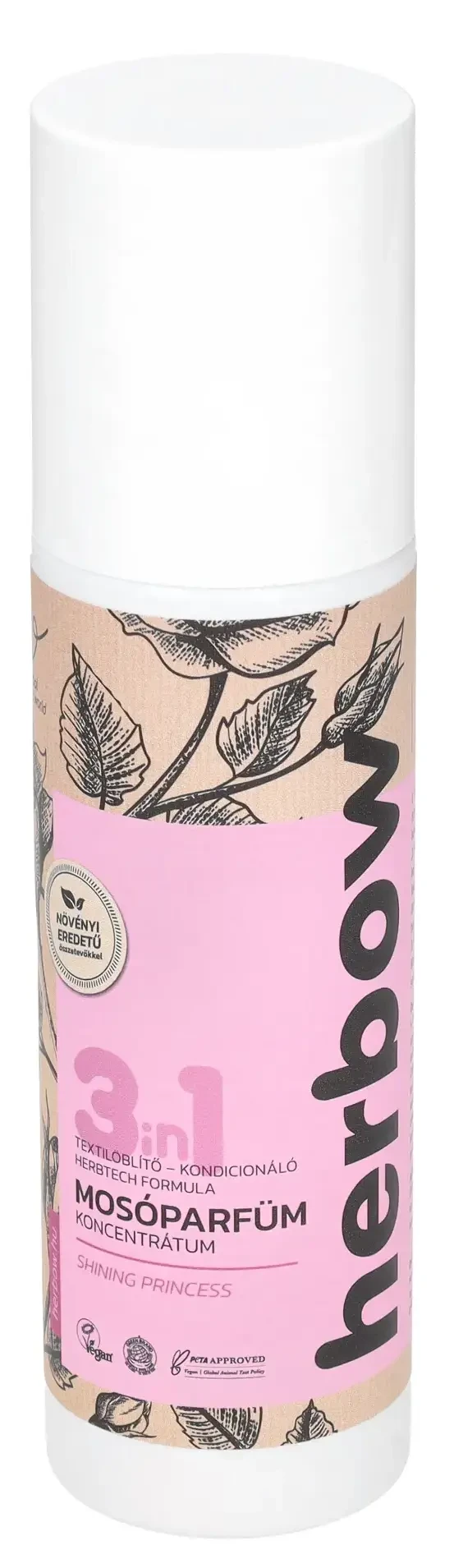 Herbow 3in1 Öblítő és kondicionáló mosóparfüm koncentrátum Tündöklő Hercegnő 200ml 40 mosás