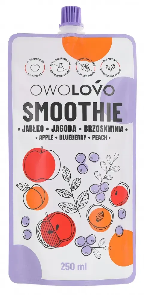 OWOLOVO Alma-kék áfonya-őszibarack SMOOTHIE 250g
