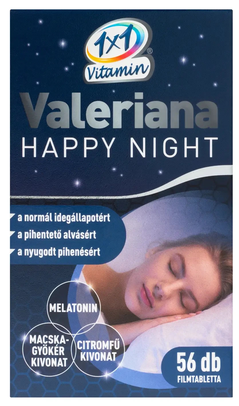1x1 Vitamin Valeriana Happy Night melatoninnal filmtabletta 56db