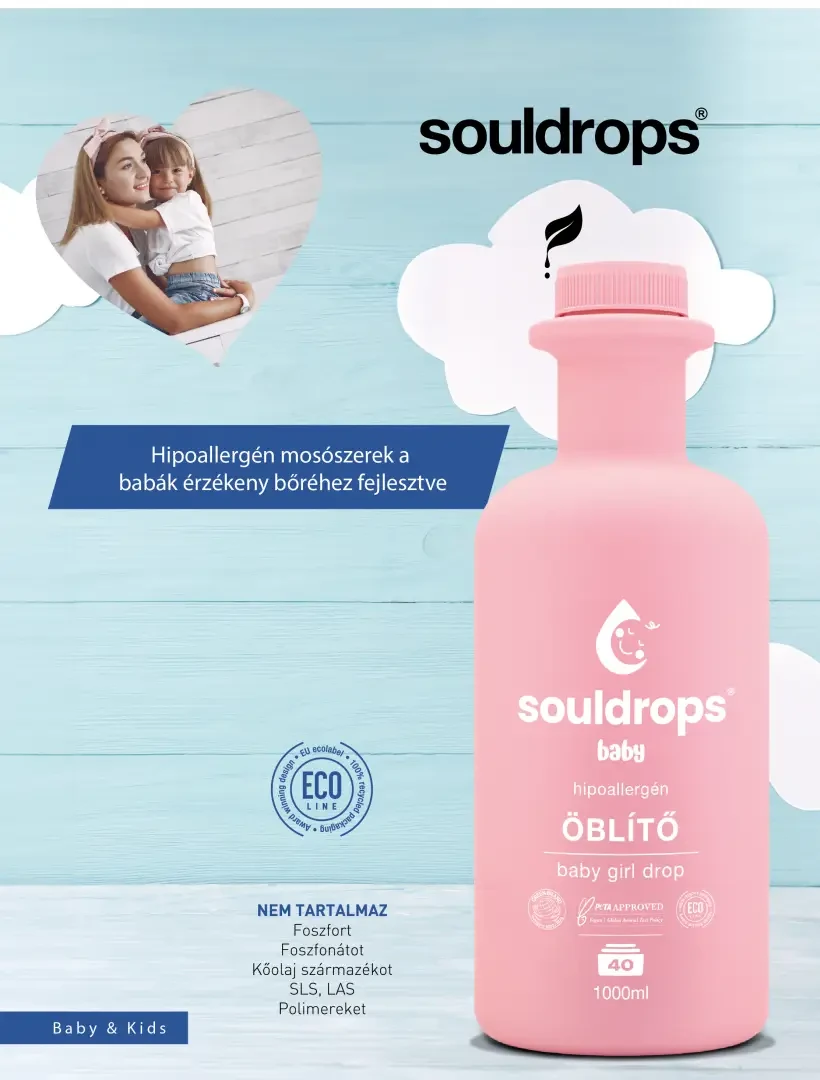 Souldrops Baby Öblítő GIRL 40 mosás 1000 ml