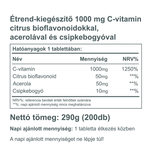 VK C-1000 Bioflav. Acerola Csipkebogyó 200db