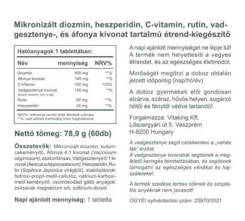 Vitaking Vadgesztenye Komplex tabletta 60db