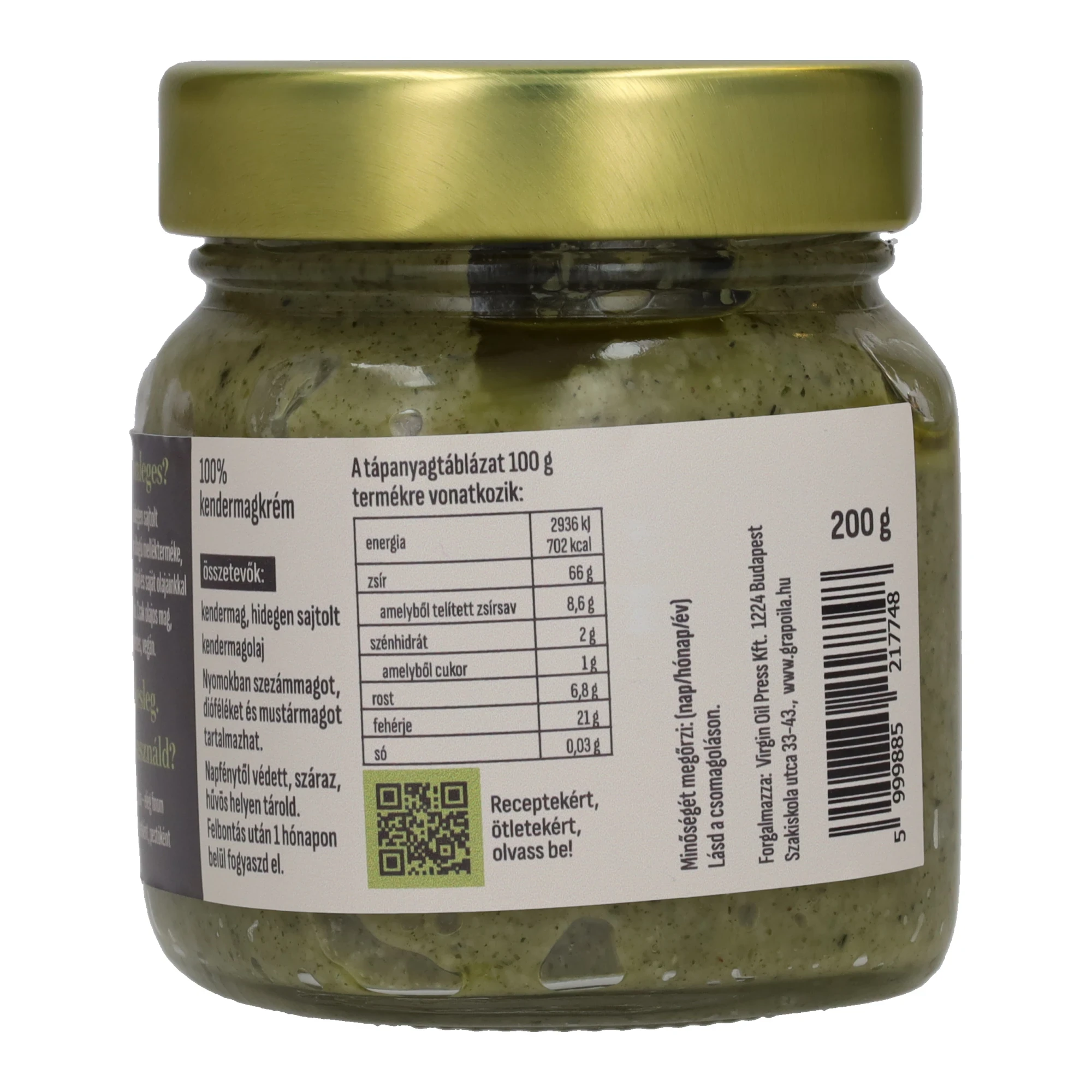 Grapoila Kendermagkrém 200 g