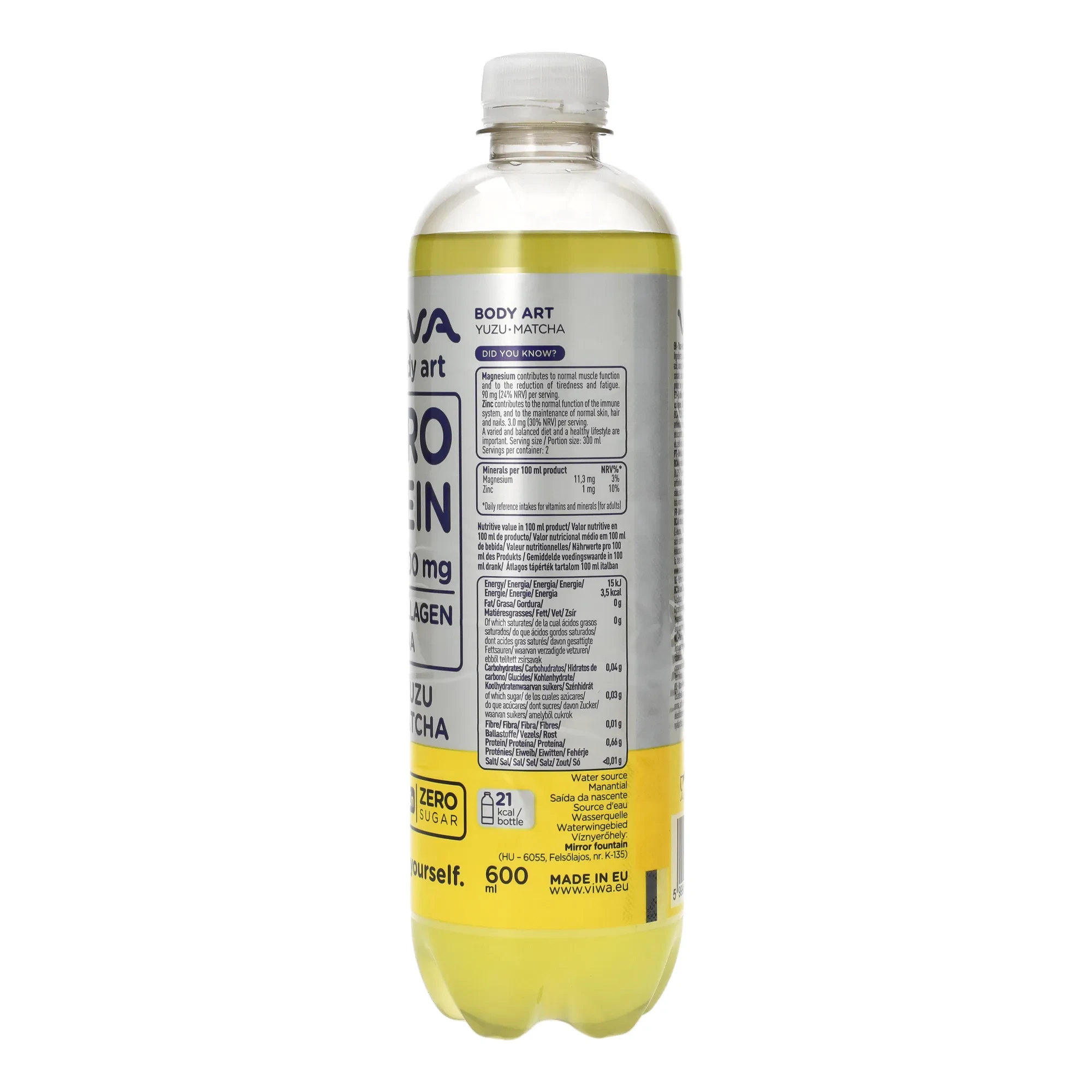 Viwa Protein Bodyart Yuzu-Matcha Zero Sugar 600ml