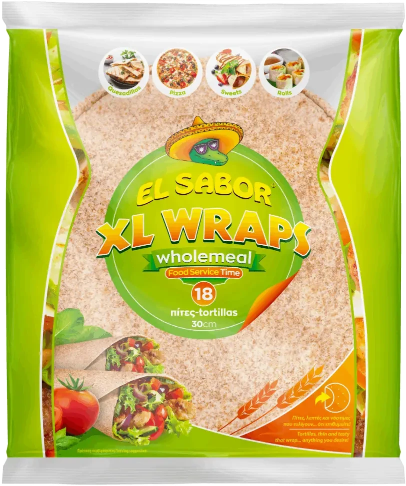 EL SABOR XL Teljes kiőrlésű Wrap 30cm 1647g (18 db/csomag)