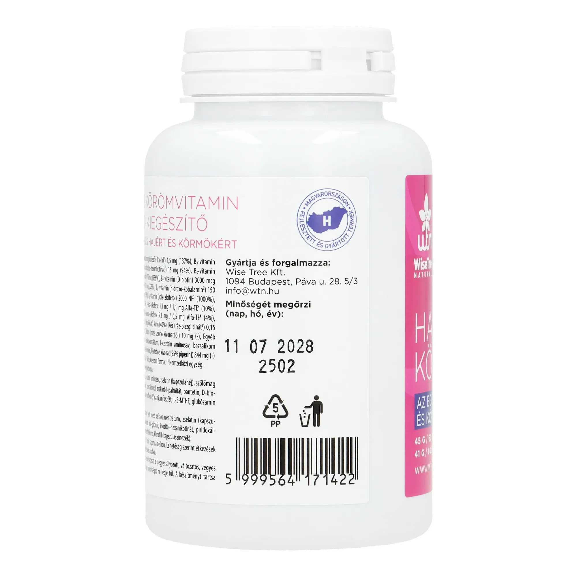 WTN Haj- és körömvitamin 60 db + 60 db kapszula 45g/41g