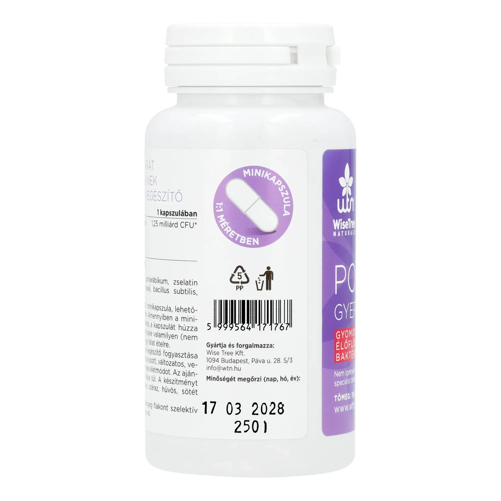 WTN Pocakbarát gyerekeknek, 60 db minikapszula