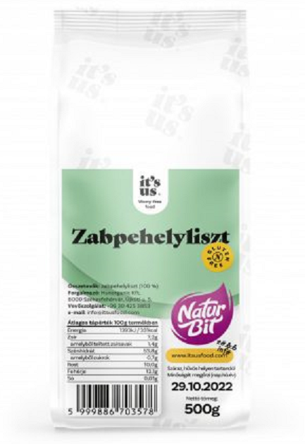 it's us NATURBIT gluténmentes zabpehelyliszt 500g