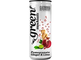 GREEN Mocktails Gránátalma, Gyömbér & Lime - szénsavas, steviával, dobozos 330ml