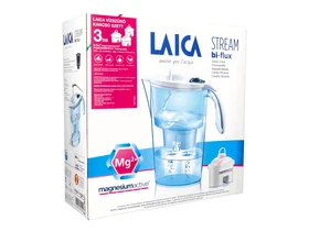 LAICA Stream Line fehér vízszűrő kancsó mechanikus kijelzővel 3db magnézium active bi-flux szűrővel