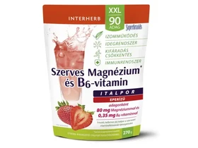 Interherb XXL 90 adag Szerves  Magnézium+B6 Eper ízű italpor 270 g