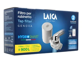 LAICA Genova HYDROSMART rendszerű csapra szerelhető mikroplasztik-stop vízszűrő 900L/3hó