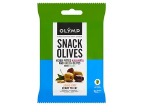 OLYMP Snack Olives Magozott, zöld kalamata olajbogyó gyógynövényekkel 70g