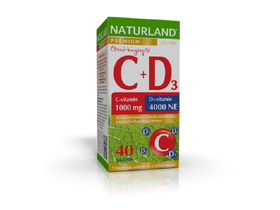 Naturland Prémium 1000 C-vitamin + 4000 NE D-vitamin tabletta 40db