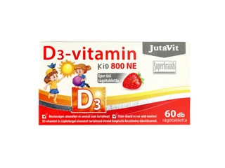 JutaVit D3-vitamin 800-NE KID eper ízű rágótabletta 60db