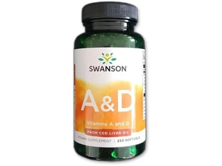 A és D vitamin halolajból 250db kapszula (Swanson)