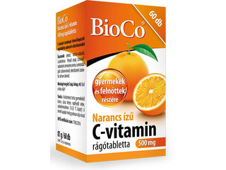 BioCo Narancs ízű C vitamin 500mg rágótableta 60db