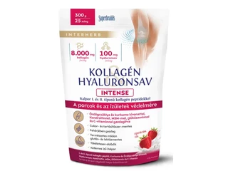 Inhterherb Kollagén & Hyaluronsav Intense Porcépítő Italpor Eperkrém ízű 300 g