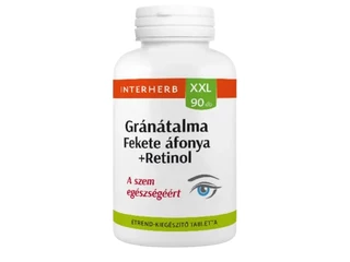 Interherb XXL 90 db Gránátalma Fekete áfonya + Retinol tabletta