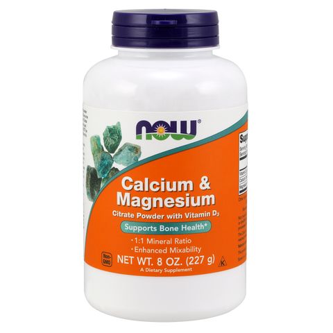 Calcium Magnesium 227g por 8 oz (NOW)
