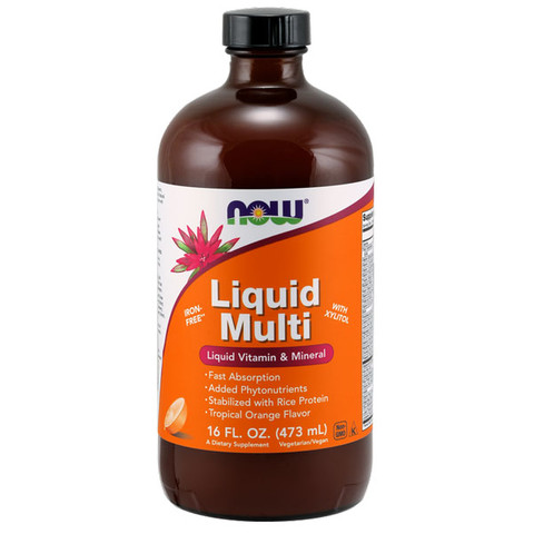 Liquid Multi vitamin narancsos íz 473 ml (NOW)