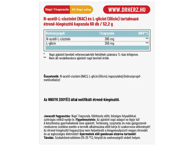 Dr.Herz NAC 750 mg 60 db kapszula