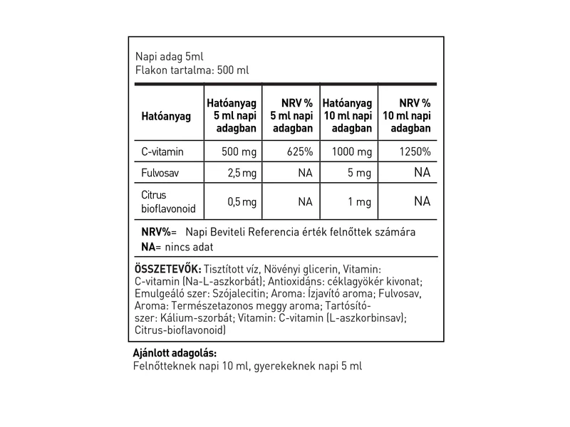 LIPOCELL C-vitamin liposzomális étrend kiegészítő 500ml