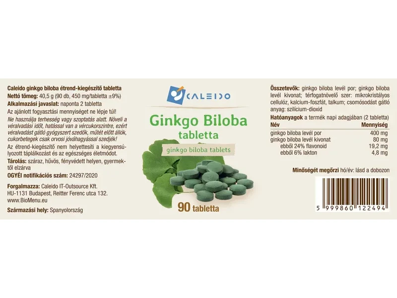 Caleido GINKGO BILOBA tabletta 90 db