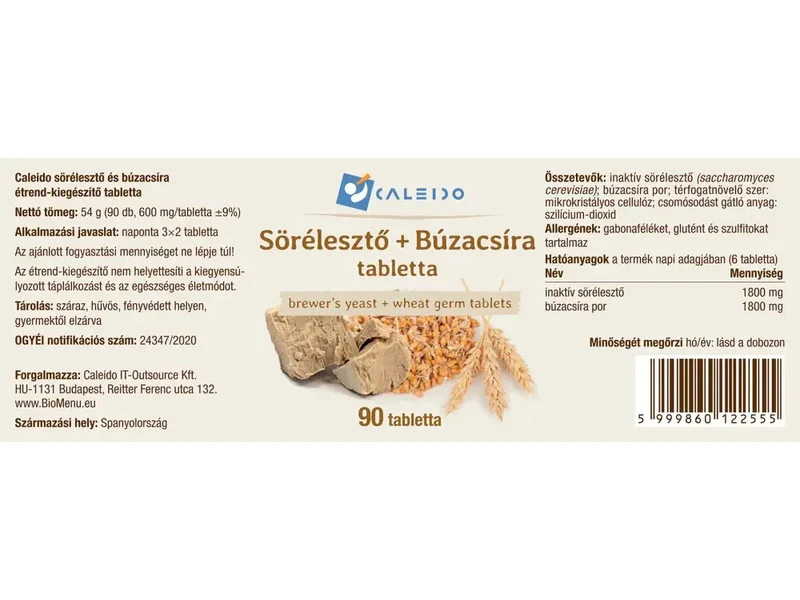 Caleido Sörélesztő + Búzacsíra tabletta 90db