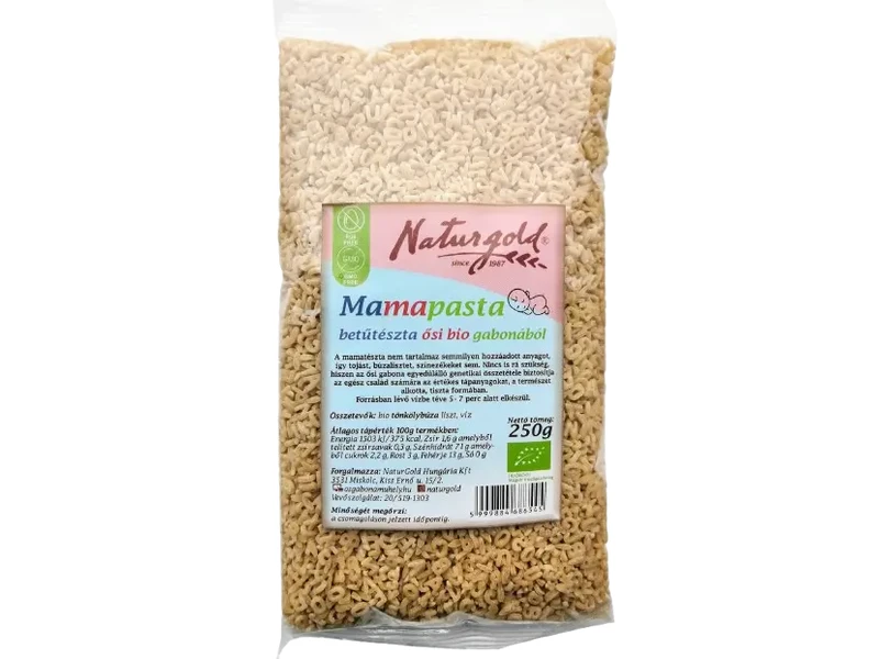 Naturgold Mamapasta Betűtészta Ősi Bio Gabonából 250 g