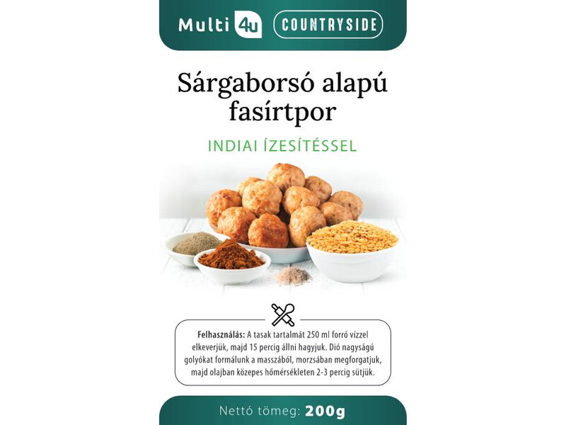 Multi 4U Countryside Sárgaborsó fasírt indiai 200g