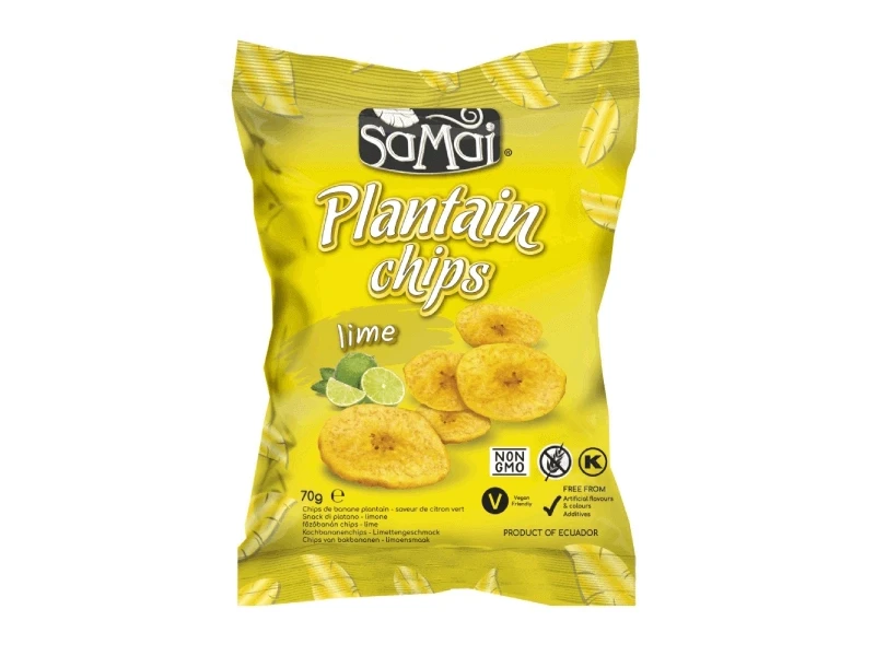 Plantain (főzőbanán) chips lime 70g SAMAI