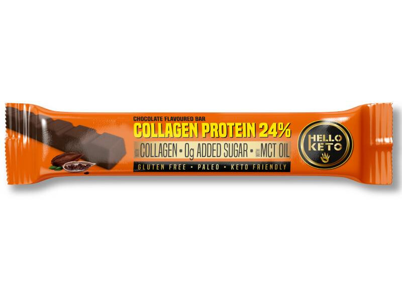 Health Market Hello Keto Kollagénprotein Csokoládé ízű szelet 40g