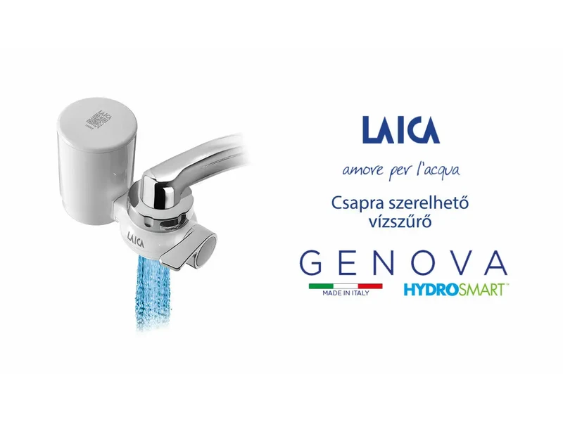 LAICA Genova Metal Stop rendszerű csapra szerelhető mikroplasztik-stop vízszűrő