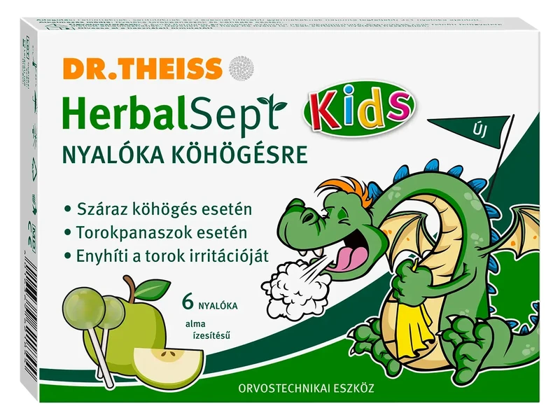 Dr. Theiss HerbalSept nyalóka köhögésre (alma ízesítésű) 6 db