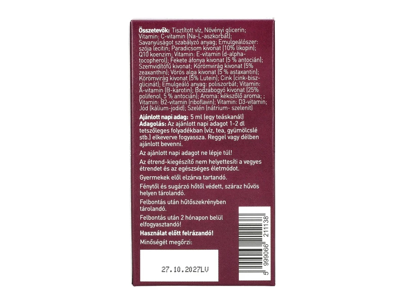 LipoCell Vision liposzómás étrend-kiegészítő 250ml 50 adag