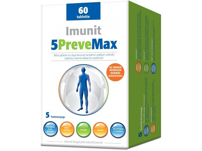 Imunit 5Prevemax béta-glükán és alga kivonat tartalmú tabletta 60db