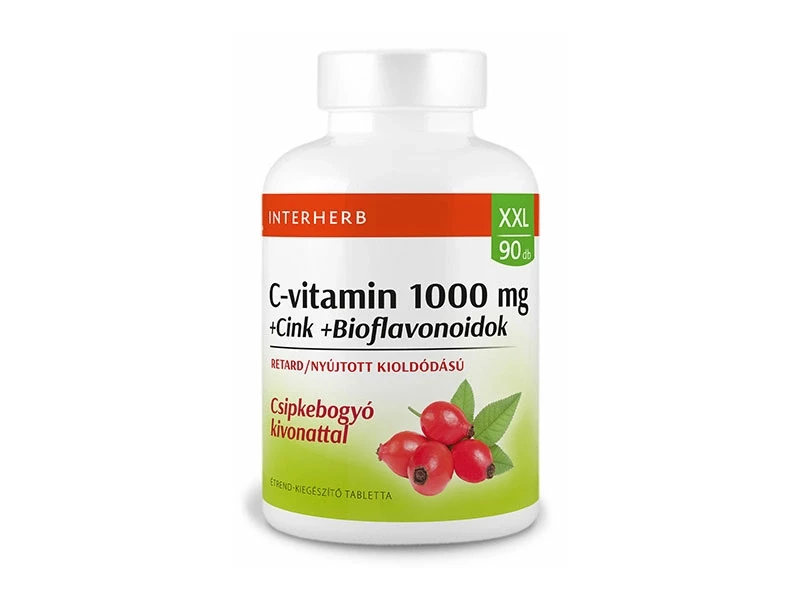 INTERHERB XXL C-vitamin 1000 mg +Cink +Bioflavonoidok 90db