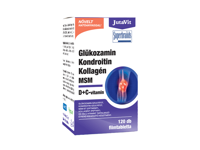 JutaVit Glükozamin+Kondroitin+MSM+Kolagén D+C vitamin tabletta 120db