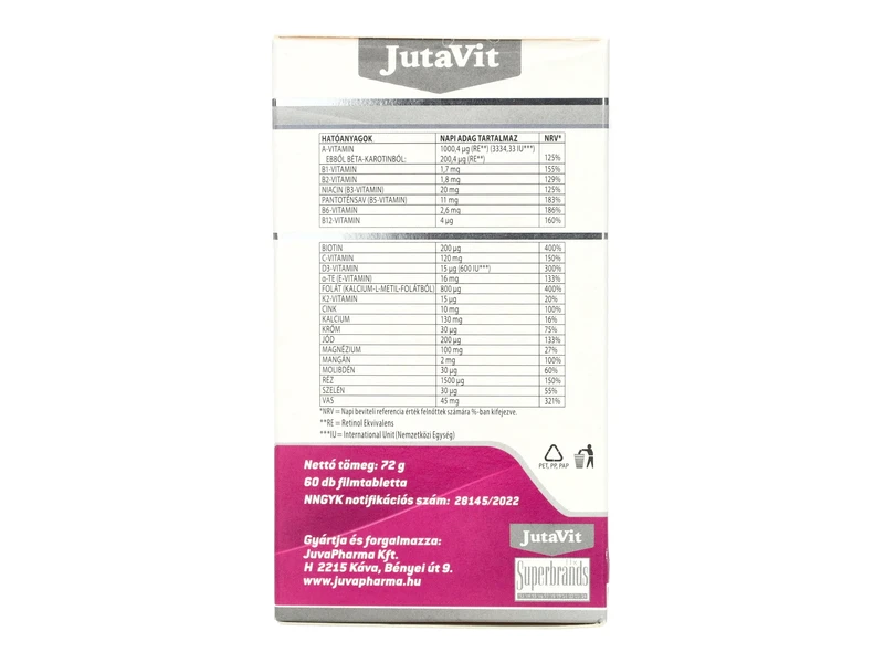 Jutavit Magzatvédő terhesvitamin 60db