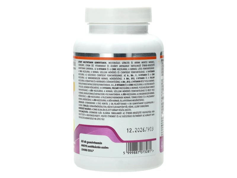 Multivitamin Gumivitamin narancs,cseresznye,citrom ízű 60 db