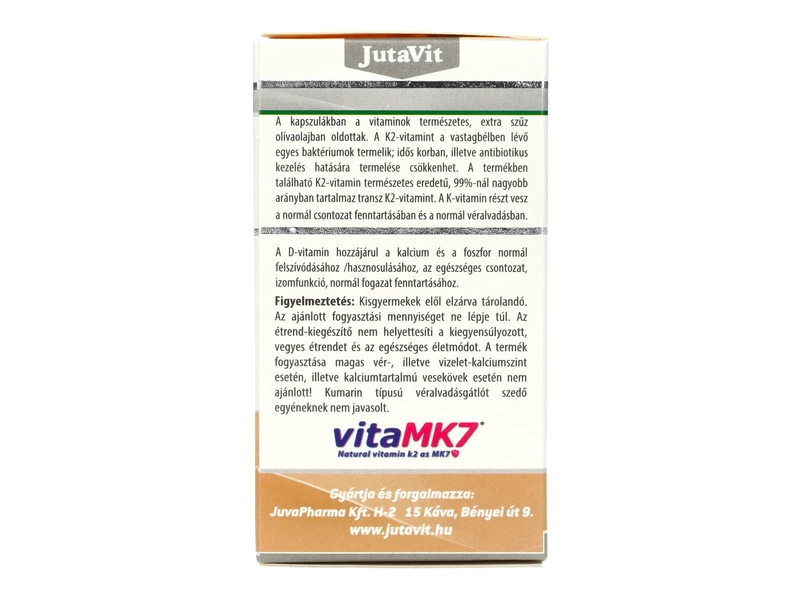 JutaVit K2 (120µg)+ D3(2200NE)+ K1(700µg) vitamin lágyzselatin kapszula 60db