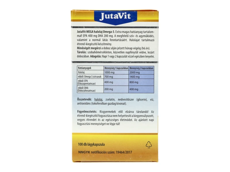 Jutavit Mega Omega-3 halolaj 100db