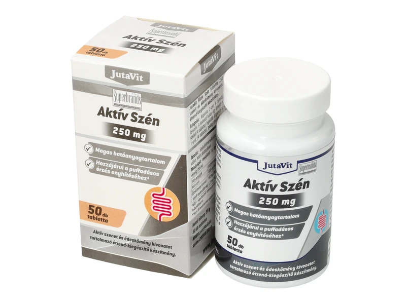 JutaVit Aktív szén tbl. 50db 250 mg