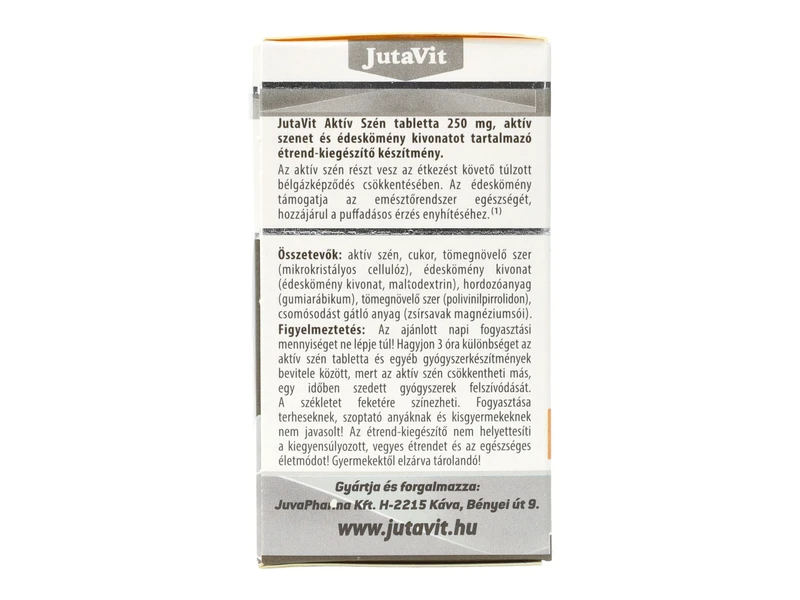 JutaVit Aktív szén tbl. 50db 250 mg