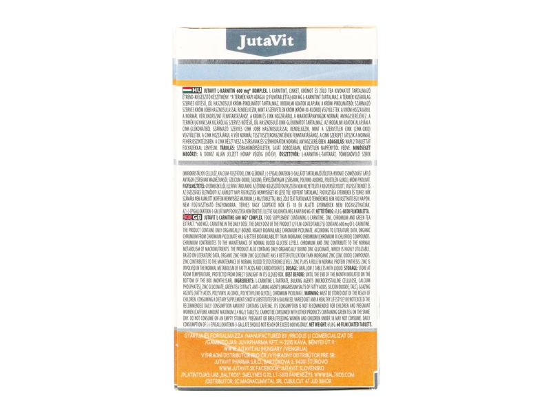 JutaVit L-karnitin (600mg) komplex 60db